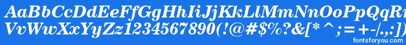 フォントNews702BoldItalicBt – 青い背景に白い文字