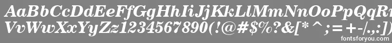 フォントNews702BoldItalicBt – 灰色の背景に白い文字