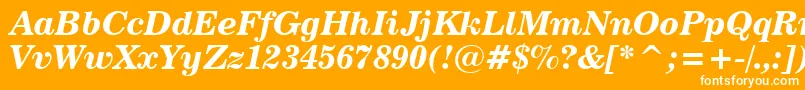 Шрифт News702BoldItalicBt – белые шрифты на оранжевом фоне