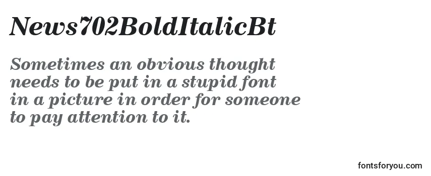 Review of the News702BoldItalicBt Font