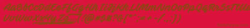 Шрифт AvefedanPersonalUse – коричневые шрифты на красном фоне