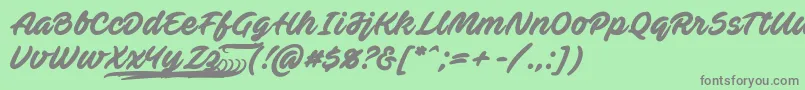 Lisätietoja AvefedanPersonalUse-fontista AvefedanPersonalUse-fontti – harmaat kirjasimet vihreällä taustalla