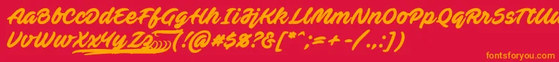 AvefedanPersonalUse Font – Orange Fonts on Red Background
