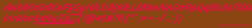 AvefedanPersonalUse Font – Red Fonts on Brown Background