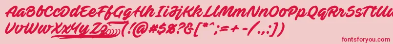 AvefedanPersonalUse Font – Red Fonts on Pink Background