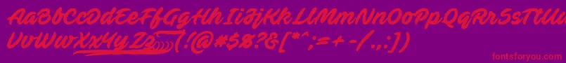 フォントAvefedanPersonalUse – 紫の背景に赤い文字