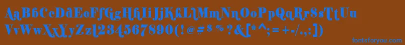 ShiftyChica Font – Blue Fonts on Brown Background