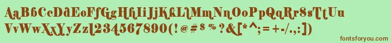 ShiftyChica Font – Brown Fonts on Green Background