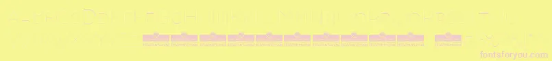 フォントAristotelicaSmallcapsHairlineTrial – ピンクのフォント、黄色の背景