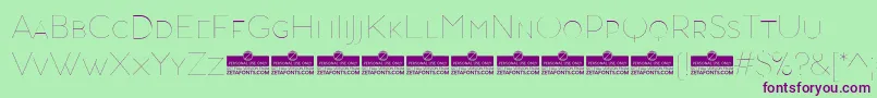 AristotelicaSmallcapsHairlineTrial Font – Purple Fonts on Green Background