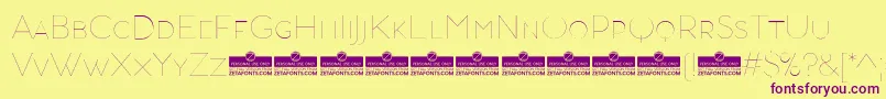 AristotelicaSmallcapsHairlineTrial Font – Purple Fonts on Yellow Background