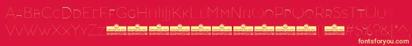 Шрифт AristotelicaSmallcapsHairlineTrial – жёлтые шрифты на красном фоне