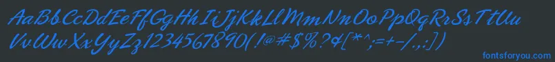フォントPhoenixscriptflf – 黒い背景に青い文字