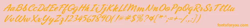 Phoenixscriptflf Font – Orange Fonts on Pink Background