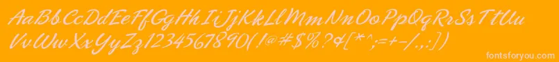 Phoenixscriptflf Font – Pink Fonts on Orange Background