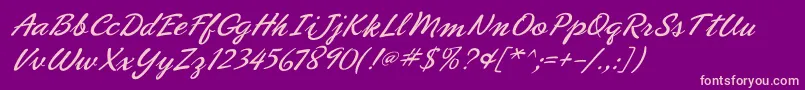 Phoenixscriptflf Font – Pink Fonts on Purple Background