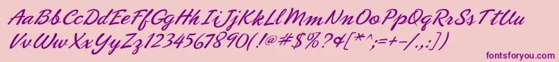 Fonte Phoenixscriptflf – fontes roxas em um fundo rosa