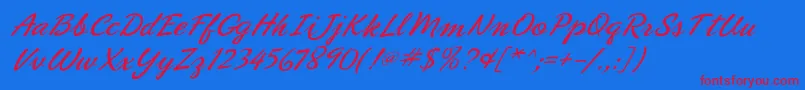 Phoenixscriptflf Font – Red Fonts on Blue Background