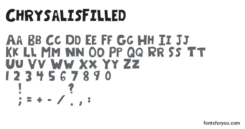 Schriftart ChrysalisFilled – Alphabet, Zahlen, spezielle Symbole
