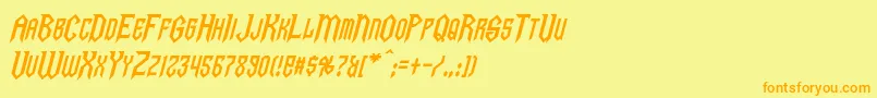 GargoylesItalic Font – Orange Fonts on Yellow Background