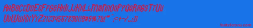 フォントGargoylesItalic – 赤い文字の青い背景