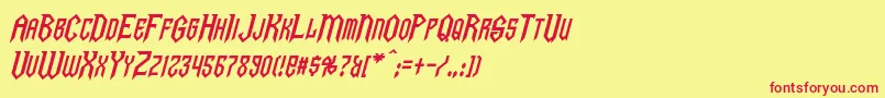 GargoylesItalic Font – Red Fonts on Yellow Background
