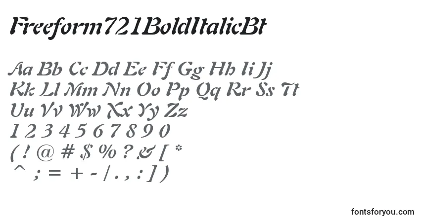 Police Freeform721BoldItalicBt - Alphabet, Chiffres, Caractères Spéciaux