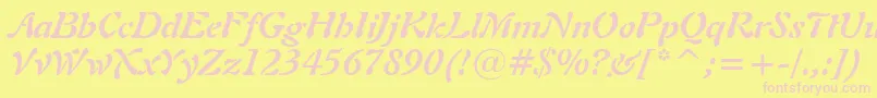 Шрифт Freeform721BoldItalicBt – розовые шрифты на жёлтом фоне