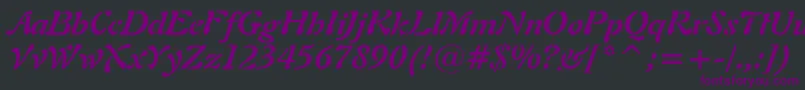 Freeform721BoldItalicBt-Schriftart – Violette Schriften auf schwarzem Hintergrund