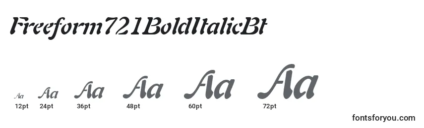 Freeform721BoldItalicBt Font Sizes