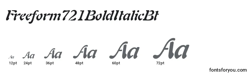 Tamanhos de fonte Freeform721BoldItalicBt