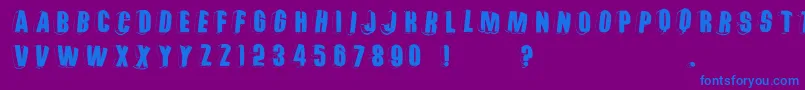 Threedimrightwardsround Font – Blue Fonts on Purple Background