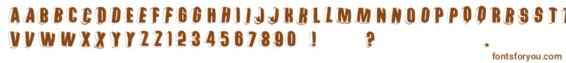 Threedimrightwardsround Font – Brown Fonts on White Background