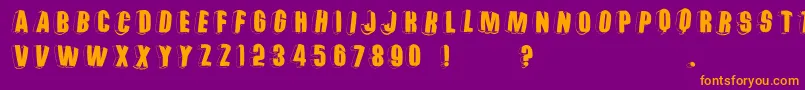 Threedimrightwardsround Font – Orange Fonts on Purple Background