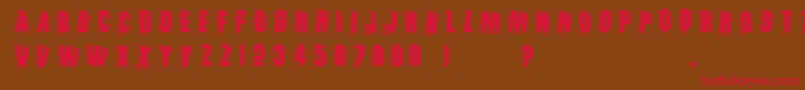 Threedimrightwardsround Font – Red Fonts on Brown Background