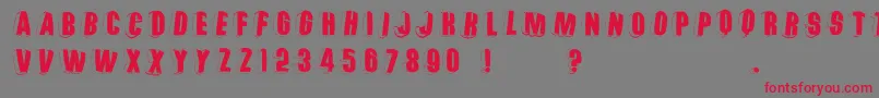 Threedimrightwardsround Font – Red Fonts on Gray Background