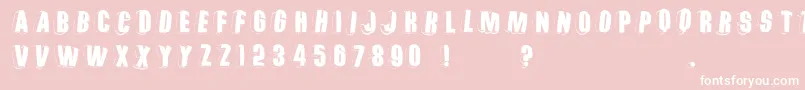 Threedimrightwardsround Font – White Fonts on Pink Background