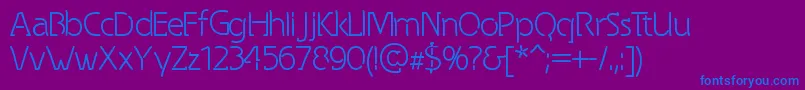 フォントSpongyRegular – 紫色の背景に青い文字