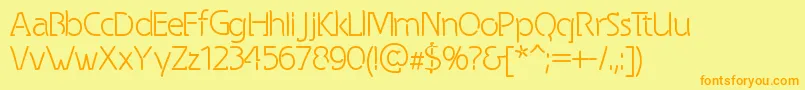 SpongyRegular-fontti – oranssit fontit keltaisella taustalla