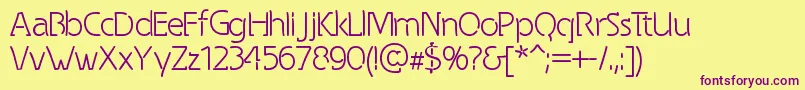 SpongyRegular-Schriftart – Violette Schriften auf gelbem Hintergrund
