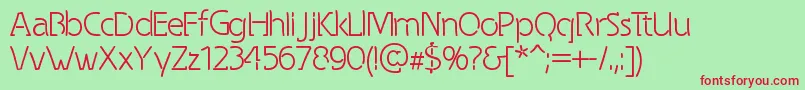 SpongyRegular-fontti – punaiset fontit vihreällä taustalla