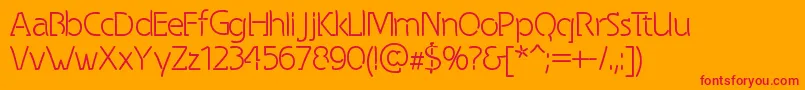 SpongyRegular Font – Red Fonts on Orange Background