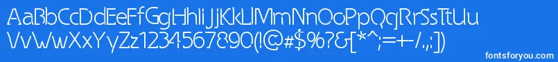 フォントSpongyRegular – 青い背景に白い文字
