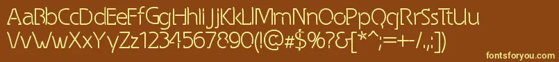 SpongyRegular-fontti – keltaiset fontit ruskealla taustalla
