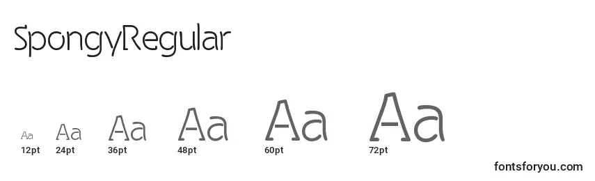 SpongyRegular Font Sizes