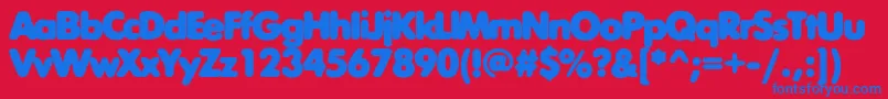 Exposurethreec Font – Blue Fonts on Red Background