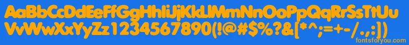 Exposurethreec Font – Orange Fonts on Blue Background