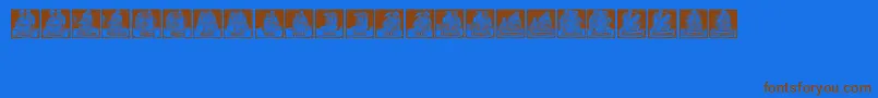 Monats Font – Brown Fonts on Blue Background