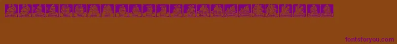 Monats-Schriftart – Violette Schriften auf braunem Hintergrund