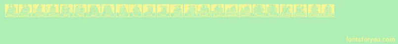 Monats Font – Yellow Fonts on Green Background